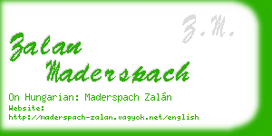 zalan maderspach business card